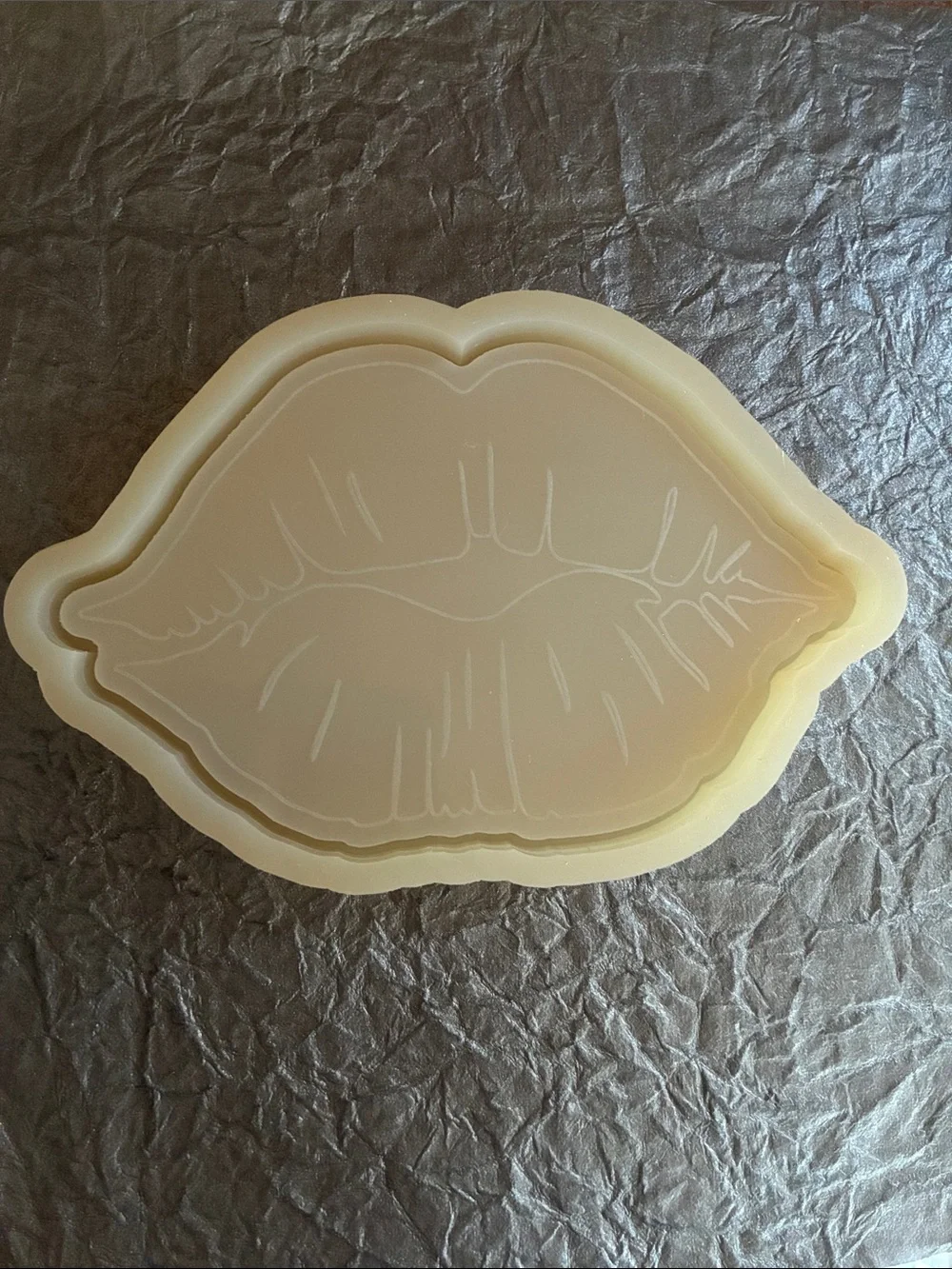 Silicone Lip-Shaped Tray Mold - White